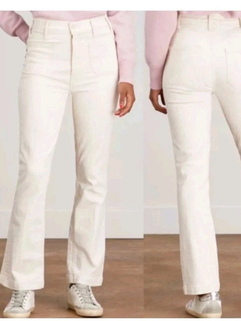 MOTHER THE HUSTLER PATCH POCKET FLOOD JEANS CROPPED FLARE HIGH RISE sz 26